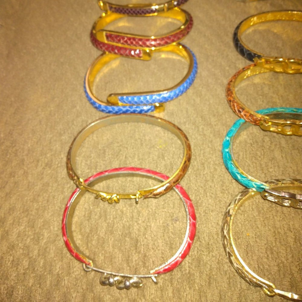 11 Snake Python Bracelets Some Gold Plated 24k It… - image 3